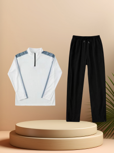 ชุดกีฬาฟุตบอลแขนยาวคอตั้งแห้งเร็วสำหรับผู้ชาย ชุดวิ่งแบบสวมไหล่สไตล์อเมริกัน ชุดฝึกซ้อมฟุตบอลของเรอัลมาดริด