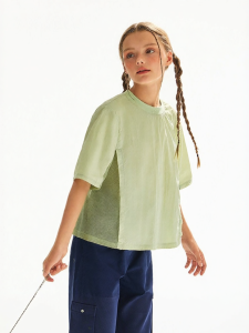 JOLLY BEAN | Breathable Girls Polo Mesh Splice Short Sleeve