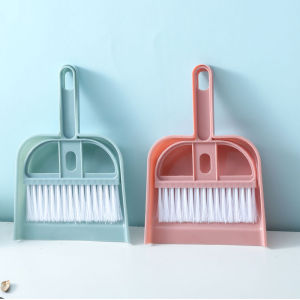 Mini Desktop Cleaning Set Broom And Dustpan Combination for Home Pet Bed Sweeping Trash Scissors Plastic Material Universal Use