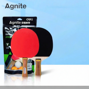 deli | Private Dual Set Professional Training Table Tennis Rackets Solid Wood