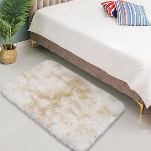VIKAMA Soft Silk Hair Home Decor Small Floor Rug Kids Bedroom Bedside Fluffy Plush Carpet