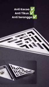 Flusso Afur Lantai Saringan Got Sudut kamar mandi / Afur Corner / floor drain corner Stainless 2507 - 2593