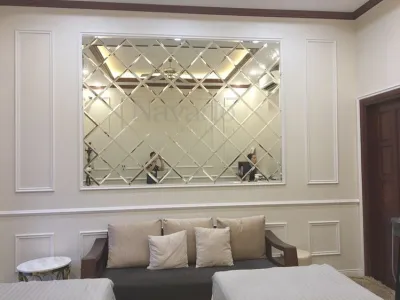 Kaca Cermin Rectangular ASLI KACA 100% Ukuran 12CM X 12CM Tebal Termurah/Kaca Cermin Kotak Dekorasi Dinding Rumah Minimalis