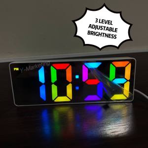 (0732) Color Changing Digital Alarm Clock (Adjustable Brightness And Alarm Volumne)