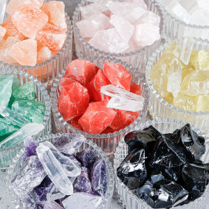 Natural Crystal Diffuser Stone Candle Material Home Decor Aromatherapy Decoration Pink White Purple Yellow Green Fluorite