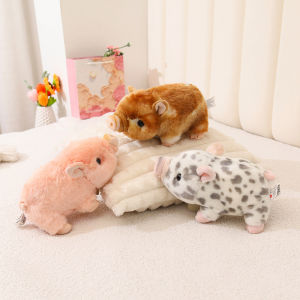 JOJO CASTLE 25cm Cartoon Simulation Pig Doll Anime Wild Boar Toy High Quality Kawaii Pig Doll Childrens Comfort Sleeping Doll Holiday Gift 猪公仔