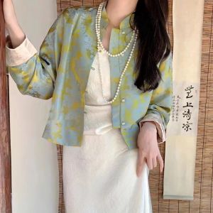 Autumn Long Pearl Beaded Sweater Chain New Chinese Style Qipao Accessory Classic Versatile Necklace Traditional Retro Fashion