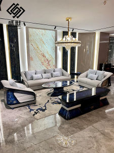 Modern Luxury Leather Sofa High End Reception Villa Living Room Furniture Hard Density Sponge Comfortable Natural Cowhide