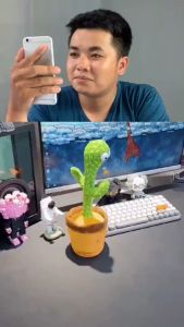 (Loại dùng sạc pin) Cây Xương Rồng Nhồi Bông Có Nhạc Biết Nhảy Biết Múa và Nhại Tiếng