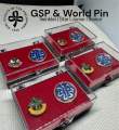 2 Pins+Case | GSP Pin + World Pin | Twinkler Star Junior Senior Scout Pins. 