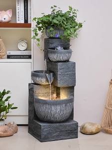 Decorative Accessories Water Fountain Indoor Water Fountain Indoor Feng Shui Water Feature Decorative Items Display Home Fortune Fengshui Wheel Modern Simple Fountain Humidifier