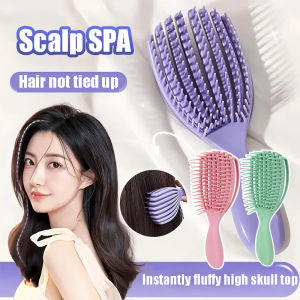 แปรงหวีผมแปรงหวีผมทรงเปลือกหอยสำหรับผมหยิกแปรงหวีผมดูแลเส้นผมหนาเครื่องมือจัดแต่งทรงผม