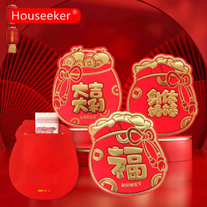 Houseeker 6/8/16Pcs Phim Hoạt Hình Sáng Tạo Màu Đỏ Gói Lời Chúc Tốt phong bì Màu Đỏ Năm Mới Phổ Tiền Mặt Gói Quà Tặng Cho Lễ Hội Mùa Xuân
