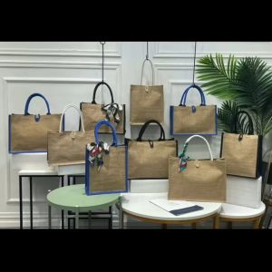 Women Tote Bag Abaca Shoulder Bag Hand Bag Shopping Button Closure