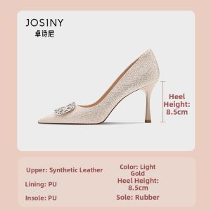 Josiny | Pointy Toe Slim Heel Bridal High Heels