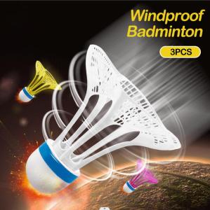 1 Tube Shuttlecocks Windproof Nylon Plastic Rubber Badminton Shuttlecock 3pcs Super Durable Badminton Balls Outdoor Shuttle Cocks Lightweight Sports Training Shuttlecocks 羽毛球 Bulu Tangkis