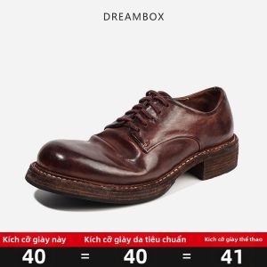 dreambox | Giày Derby Anh Cổ Điển Da Ngựa Đã Tẩy Màu Goodyear Welted