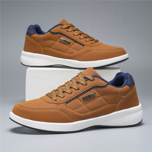 ORNGMALL Classic Mens Casual Sneakers - Low-Top Lace-Up Shoes with Geometric Pattern Faux Leather Upper & Cushioned EVA Sole for All-Season Comfort Versatile for Business & Casual Wear Everyday Comfort Footwear