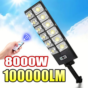 100000LM 8000W Solar Led Light Outdoor Powerful Outdoor Solar Lamp Motion Sensor Waterproof Super Bright Solar Street Wall Lamp