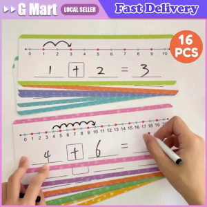 Addition & Subtraction Number Line Dry Erase Cards Math Manipulatives Board for Kids Students Classroom Home Write and Wipe