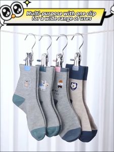 1 Pcs Anti Slip Clip Pants No Marks Clothes Hanger Windproof Heavy Duty Multi-Use Clothespin Multipurpose Sock and Pant Clips