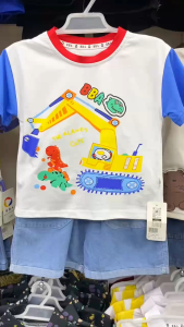 Terno for Kids Boy Casual Colorful Shirt & Maong Short 1-5yrs old E107