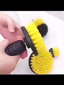 4 Inch Soft Drill Brush Disc Power Cleaning Scrubber Attachment for Bathroom Kitchen Carpet Glass Car Tires