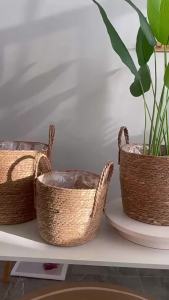 Straw Flower Pots Sea Grass Potted Flower Baskets Woven Baskets Handmade Flower Pots Bamboo Woven Rattan Baskets