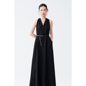 Minimalist V-Neck Halter Dress Long Sleeveless Summer