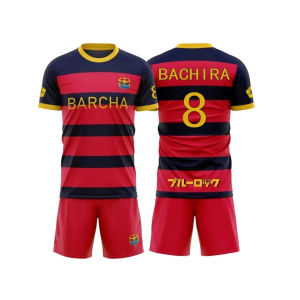 Summer Blue Lock Fc Barcha Cartoon Anime Role-Playing T-Shirt And Shorts Two-Piece Set Childrens Clothing Fashion Style Men Boy