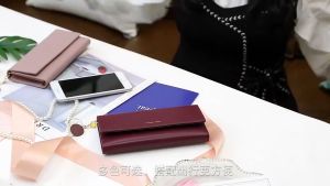 Fashion Women Wallets Long Multi-functional wallet Purse Fresh Female Clutch Card Holder Leather Wrislet Clutch Long Wallet Card Holder/ Cellphone Holder/ Coin Purse Pouch Wallet