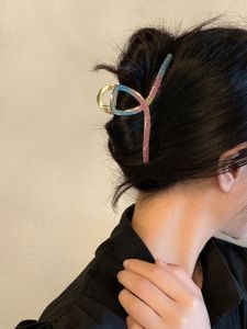 Fashionable Metal Hair Clip Womens Back of Head Shark Clamp Hair Accessories High Quality Matte Texture Hair Grips