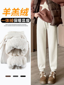 กางเกงวอร์มคอร์ดูรอยสำหรับผู้หญิง กางเกงวอร์มขนแกะหนา ทรงหลวม ทรงลำลอง ฤดูใบไม้ร่วง/ฤดูหนาว กางเกงขายาวเอวสูง ทรงฮาราจูกุ