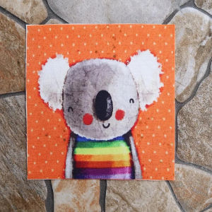 Dyeing Cotton Handmade Cloth For Bag Mobile Phone DIY Digital Printing Cloth Sewing Hand Dyed Cloth Cat Koala Elephant