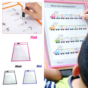 Reusable Plastik Bisa Ditulis&Dihapus Reusable Writing Dry Erase Pockets Multifungsi A4 Holder File Dokumen