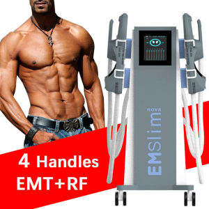 4-handle EMS+RF slimming fat removal muscle shaping body contour shaping slimming machine