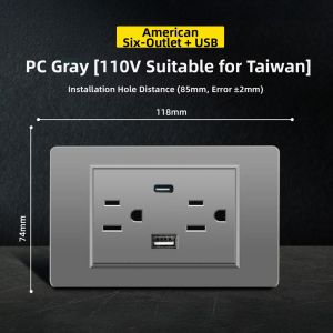 jabra | Gray USB Type-C Wall Socket