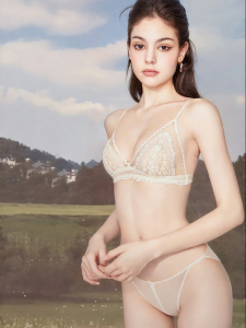 Miss Curiosity | Silk French Seductive Ultrathin Wireless Bra Set