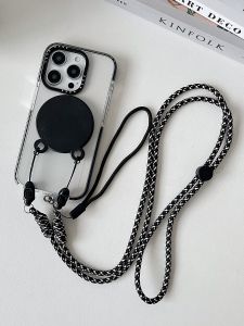 สร้อยคอโทรศัพท์มือถือแบบใหม่ที่ดูดซับแม่เหล็กสร้างสรรค์พร้อมขาตั้งแบบสะพายข้างสำหรับผู้หญิง พร้อมคลิปแบบสะพายหลัง หน้าจอแบบป้องกันการสัมผัส