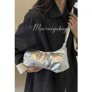 2024 Spring Summer Cloud Design Underarm Single Shoulder Womens Bag High Quality Folded Silver Color Trendy Handbag