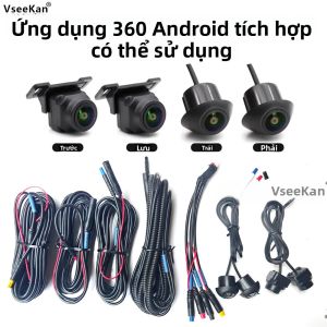 Xe 360 °   Hệ Thống Đa Phương Tiện Toàn Cảnh Với Chức Năng Camera 360 Độ Dành Cho Android Chống Nước Xem Đa Góc Phạm Vi Động Rộng
