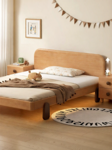 WEISHA | Solid Wood Natural Style Single Kids Bed
