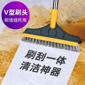 กวาดกระเบื้องห้องน้ำแบบมีด้ามจับยาวสำหรับการรักษาพื้นผิวห้องน้ำ ทำความสะอาดพื้นห้องน้ำ ทำความสะอาดผนังห้องน้ำ ดูดซับน้ำได้ดี