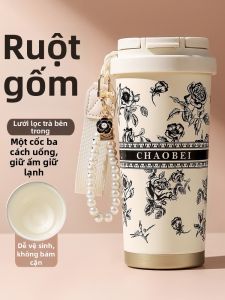 YUNQUAN | Stylish Thermal Ceramic Travel Coffee Cup Large Capacity
