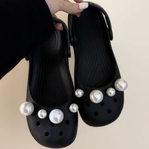 Luxury pearl bow Shoe Charms Set Women Retro Ballet Shoes corc charms pack fashion Shoe decorations DIY Shoe Accessories
