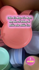 Bộ 4 Đĩa lúa mạch tròn ST GROUP đủ màu đủ size đựng thức ăn trái cây tiện dụng siêu xinh chịu nhiệt độ cao an toàn