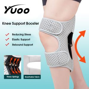YUOO 1 Pcs Knee Protection Booster Power Support Knee Pads Powerful Rebound Spring Force Sports Reduces Soreness Cold Leg Protection