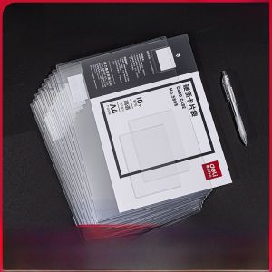 Deli File Protective Sleeve A4/A3 Thickened Hard Rubber Sleeve Soft Transparent Card Cover Office Business License Document Folder Certificate Hard Card Bag Information Bag Protective Case File Bag Plastic Jacket 5808