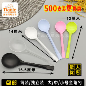 Bộ Thìa Dĩa Mút Sinh Nhật Nhựa Dài Tay Cầm Dùng Một Lần Trong Suốt Cho Món Tráng Miệng Thìa Hình Con Bọ Vàng