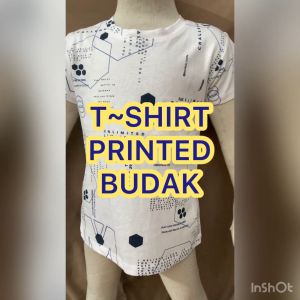 T-SHIRT BUDAK SIZE 1-8 100% COTTON BOYS TSHIRT GIRLS T-SHIRT BAJU BUDAK LELAKI FULL PRINTED KIDS T-SHIRT